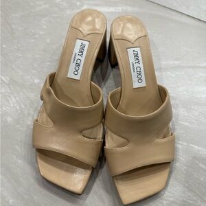 Jimmy choo leather slide sandals